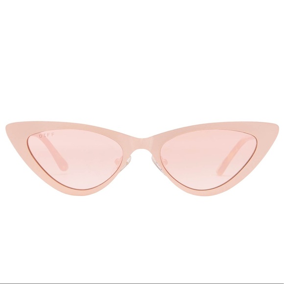 DIFF Rae Sunglasses Cat Eye Mirror Lens Rose Gold - Picture 3 of 10